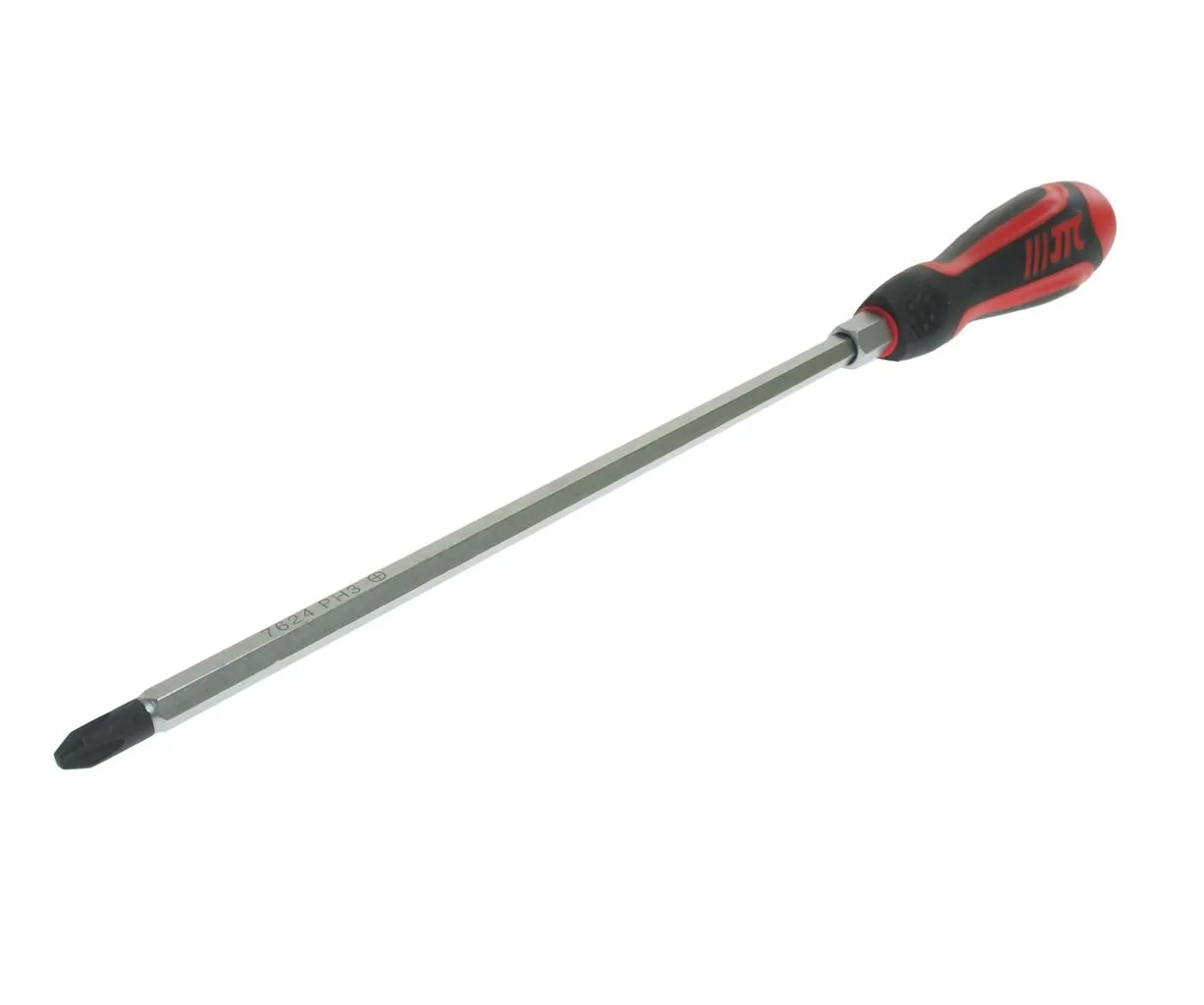 Отвертка крестовая PH 3.0х250мм усиленная со сквозным стержнем JTC купить