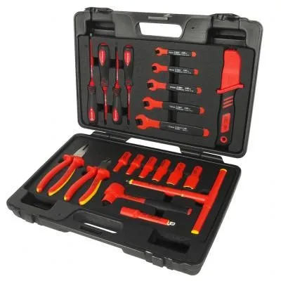 Набор головок торцевых изолированных до 1000V 3/8" 10-24мм 22 предмета в кейсе JTC