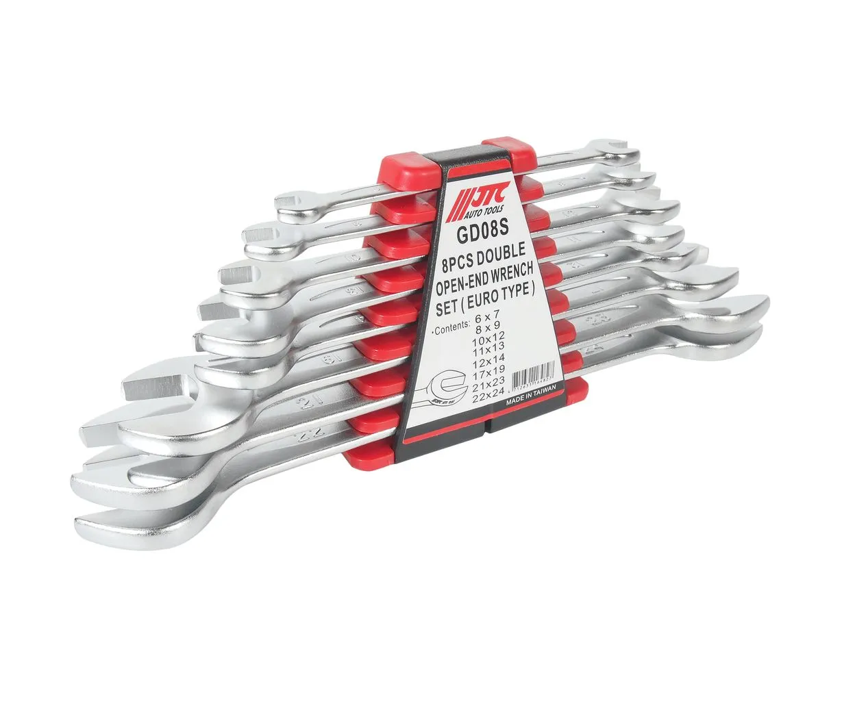 Набор ключей рожковых 6-24мм двухсторонних 8 предметов с держателем JTC купить