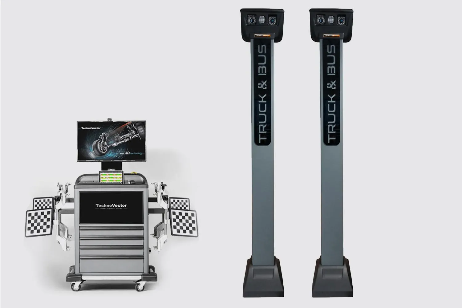 Стенд сход-развал 3D для грузовиков, до 4-х осей одновременно ТехноВектор 7 Truck P 7204 HTS4