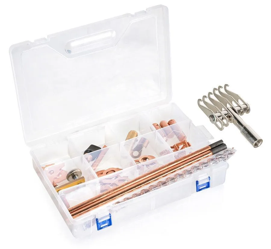 KraftWell KRWSW-KIT Комплект сварочных аксессуаров для аппаратов точечной сварки, в кейсе