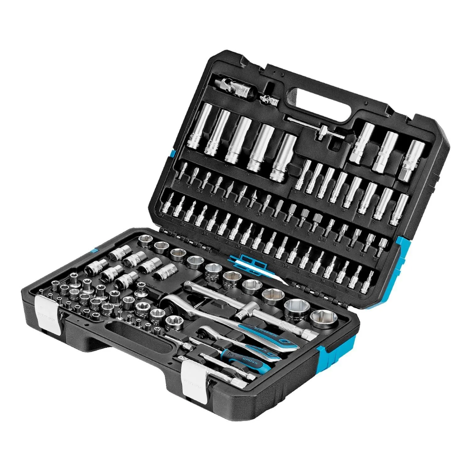 Набор инструментов, 1/4", 1/2", CrV, 120 зубьев, 109 предметов Gross купить