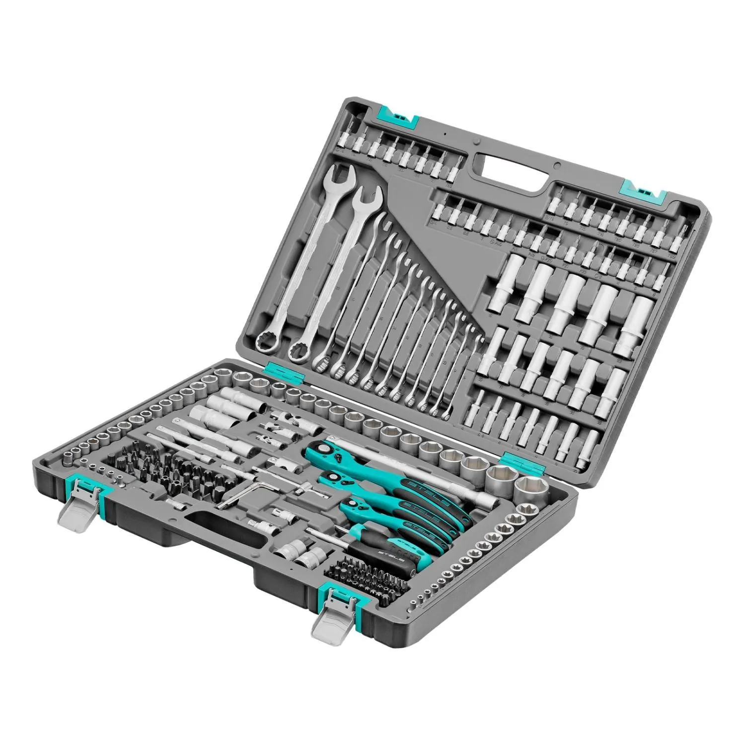 Набор инструментов, 1/4", 3/8", 1/2", Cr-V, S2, усиленный кейс, 216 предметов Stels купить