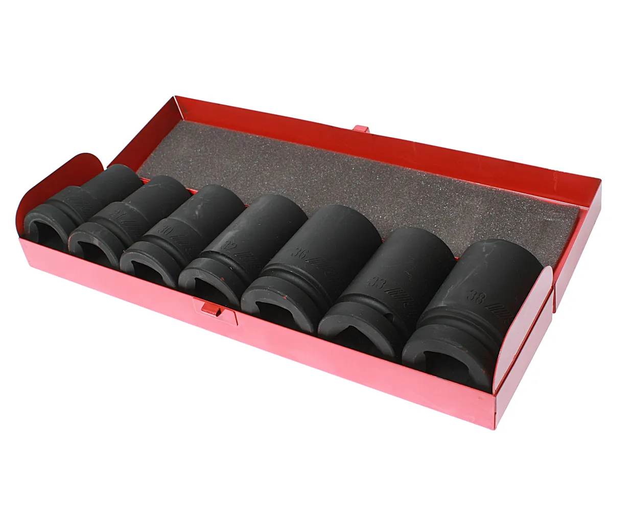 Набор головок торцевых 1" 6-ти гранных 24-38мм ударных глубоких 7 предметов в кейсе JTC купить