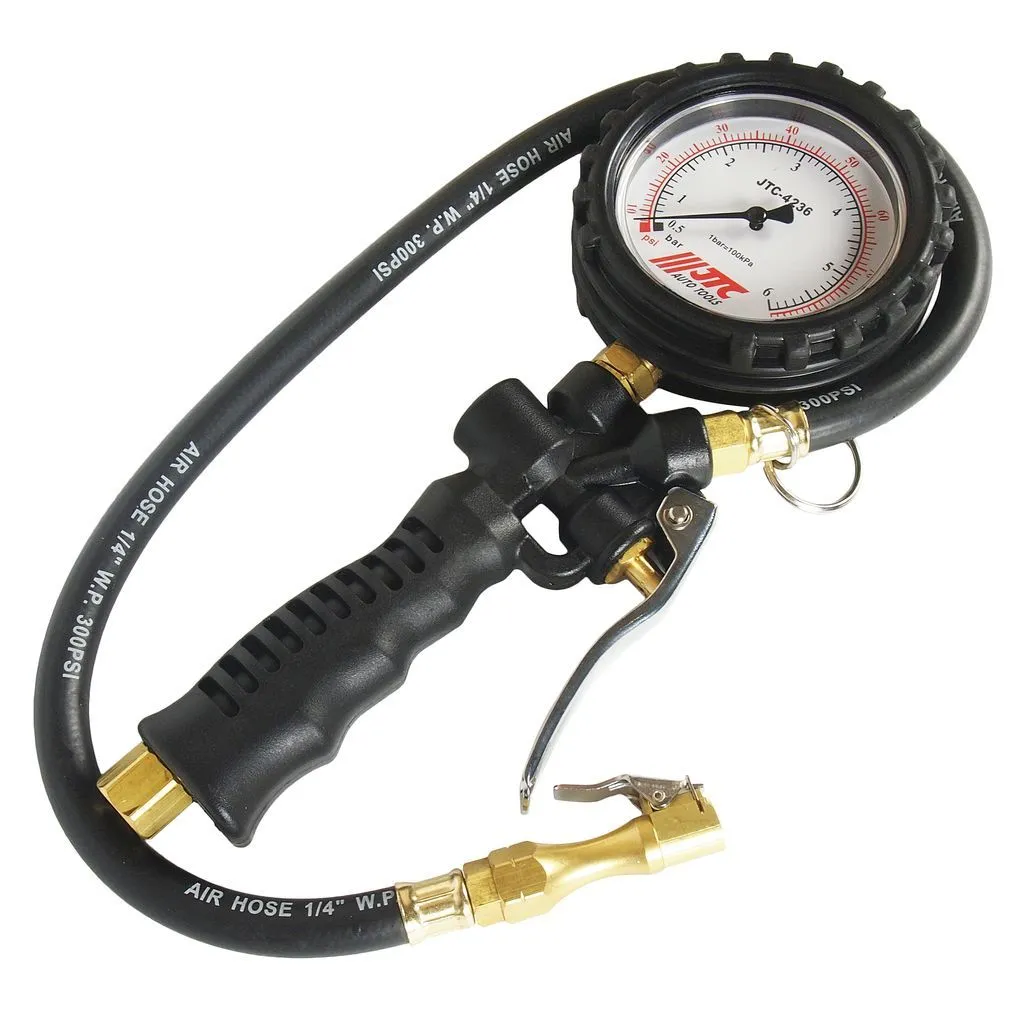 Манометр шинный 3-х функциональный 90PSI (6 бар) JTC купить