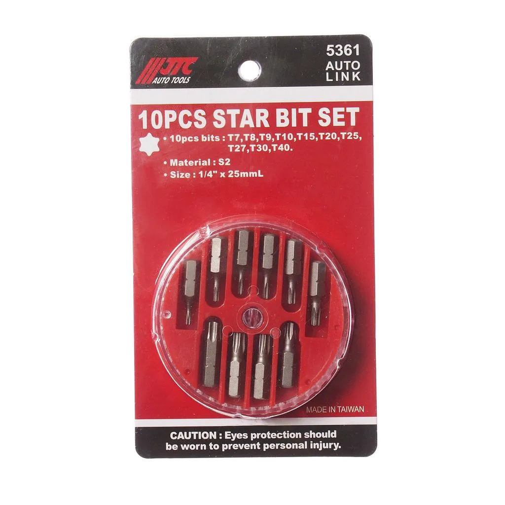 Набор бит 1/4" TORX Т7-Т40 10 предметов в боксе JTC купить